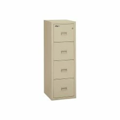 FireKing Turtle 4-Drawer Vertical File Cabinet, Fire Resistant, Letter/Legal, Beige, 22.13"D (4R1822-CPA)
