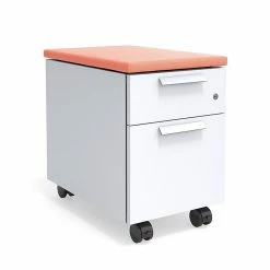 Union & Scale™ Lewis™ 2-Drawer Mobile Pedestal, Letter/Legal Size, Salmon (UN55952)