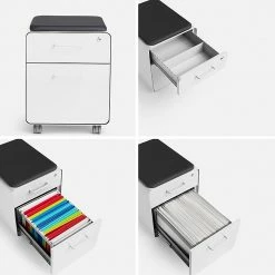 Poppin White Mini Stow 2-Drawer Vertical File Cabinet, Rolling, White (1047310 -File Cabinets Shop unnamed file 2484