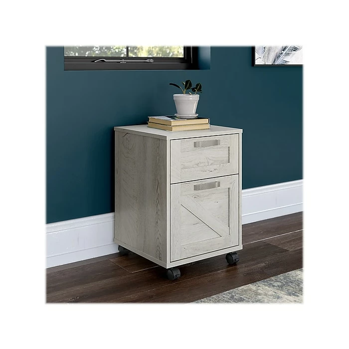 Kathy Ireland® Home By Bush Furniture 2-Drawer Vertical File Cabinet, Mobile, Letter/Legal, Cottage White, 17" 4 Kathy Ireland® Home By Bush Furniture 2-Drawer Vertical File Cabinet, Mobile, Letter/Legal, Cottage White, 17" - Image 2