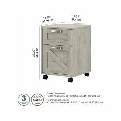 Kathy Ireland® Home By Bush Furniture 2-Drawer Vertical File Cabinet, Mobile, Letter/Legal, Cottage White, 17" 14 Kathy Ireland® Home By Bush Furniture 2-Drawer Vertical File Cabinet, Mobile, Letter/Legal, Cottage White, 17" -File Cabinets Shop unnamed file 2497