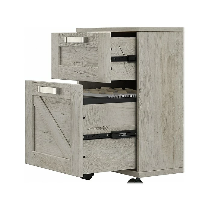 Kathy Ireland® Home By Bush Furniture 2-Drawer Vertical File Cabinet, Mobile, Letter/Legal, Cottage White, 17" 8 Kathy Ireland® Home By Bush Furniture 2-Drawer Vertical File Cabinet, Mobile, Letter/Legal, Cottage White, 17" - Image 6