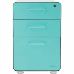 Poppin Stow 3-Drawer File Cabinet, White + Aqua -File Cabinets Shop unnamed file 2509