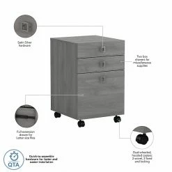 Office By Kathy Ireland® Echo 3-Drawer Vertical File Cabinet, Mobile, Letter, Modern Gray, 16" (KI60401-03) -File Cabinets Shop unnamed file 2526
