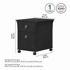 Bush Furniture Salinas 2-Drawer Vertical File Cabinet, Mobile, Letter/Legal, Vintage Black, 20" (SAF118VB-03) -File Cabinets Shop unnamed file 2549