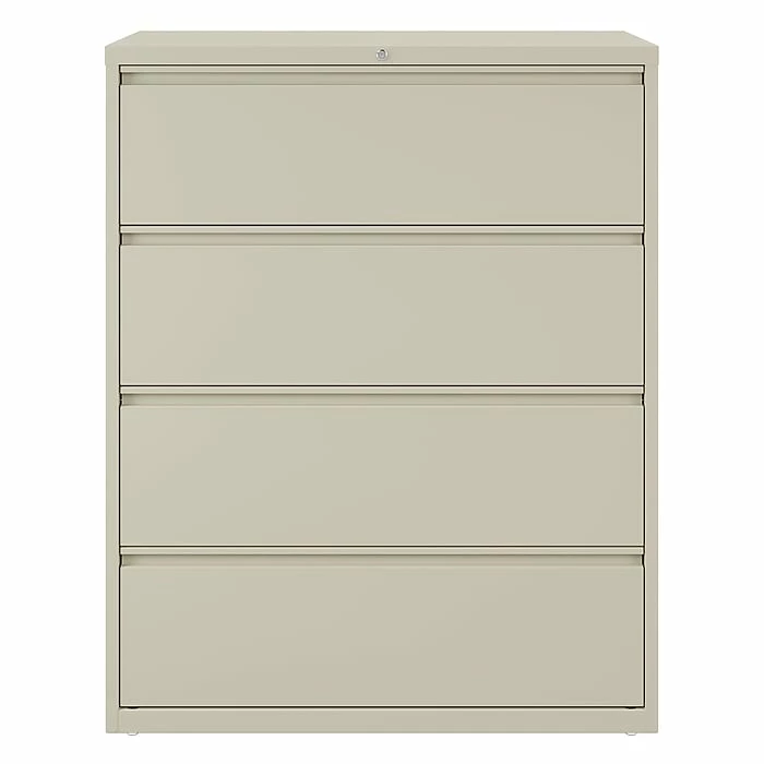 Staples Commercial 4 File Drawers Lateral File Cabinet, Locking, Putty/Beige, Letter/Legal, 42.13"W (20062D) 4 Staples Commercial 4 File Drawers Lateral File Cabinet, Locking, Putty/Beige, Letter/Legal, 42.13"W (20062D) - Image 2