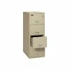 FireKing 2 Hour Rated 4-Drawer Vertical File Cabinet, Fire Resistant, Letter, Beige, 31.19"D (4-1956-2PA)