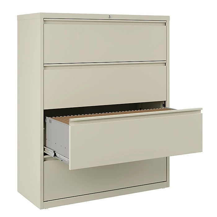 Staples Commercial 4 File Drawers Lateral File Cabinet, Locking, Putty/Beige, Letter/Legal, 42.13"W (20062D) 6 Staples Commercial 4 File Drawers Lateral File Cabinet, Locking, Putty/Beige, Letter/Legal, 42.13"W (20062D) - Image 4