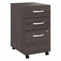 Bush Business Furniture Studio A 3-Drawer Mobile File Cabinet, Locking, Letter/Legal, Storm Gray, 20" (SDF216SGSU-Z)