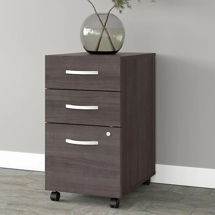 Bush Business Furniture Studio A 3-Drawer Mobile File Cabinet, Locking, Letter/Legal, Storm Gray, 20" (SDF216SGSU-Z) 4 Bush Business Furniture Studio A 3-Drawer Mobile File Cabinet, Locking, Letter/Legal, Storm Gray, 20" (SDF216SGSU-Z) - Image 2