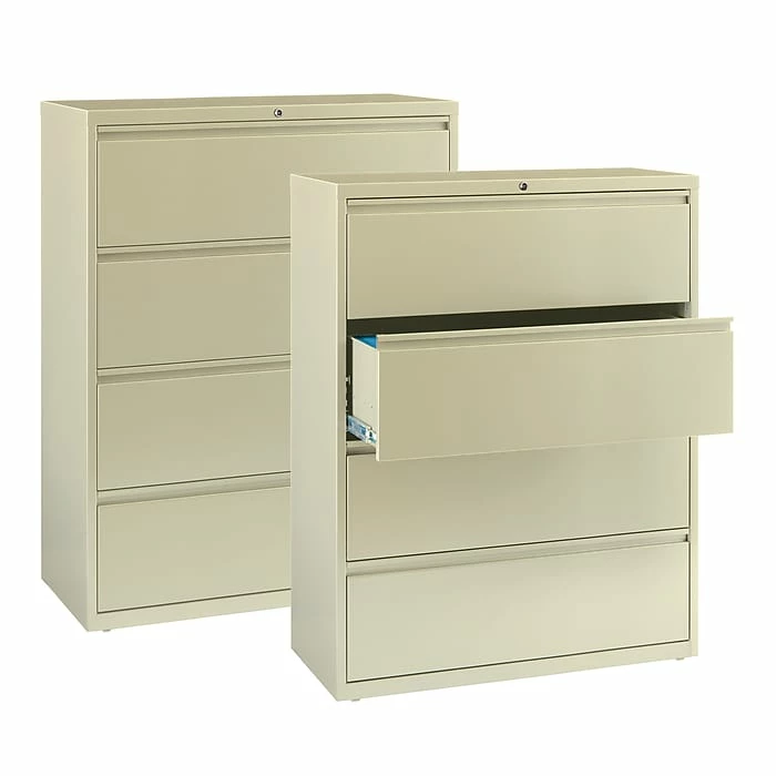 Staples Commercial 4 File Drawers Lateral File Cabinet, Locking, Putty/Beige, Letter/Legal, 42.13"W (20062D) 8 Staples Commercial 4 File Drawers Lateral File Cabinet, Locking, Putty/Beige, Letter/Legal, 42.13"W (20062D) - Image 6