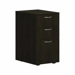 HON Mod 3-Drawer Vertical File Cabinet, Mobile Pedestal, Letter/Legal, Java Oak, 20" (HLPLPMBBF.LJA1)