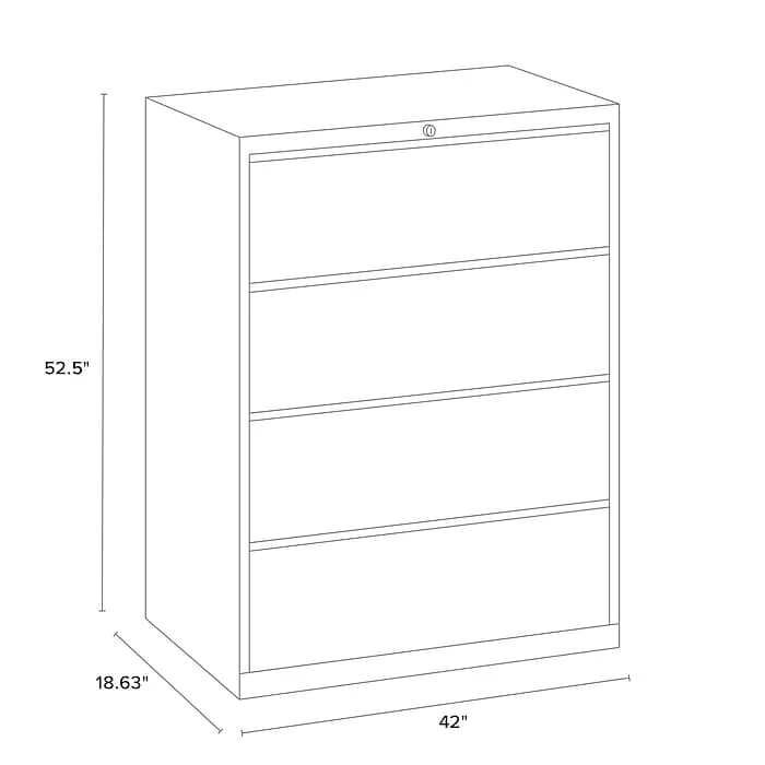 Staples Commercial 4 File Drawers Lateral File Cabinet, Locking, Putty/Beige, Letter/Legal, 42.13"W (20062D) 9 Staples Commercial 4 File Drawers Lateral File Cabinet, Locking, Putty/Beige, Letter/Legal, 42.13"W (20062D) - Image 7