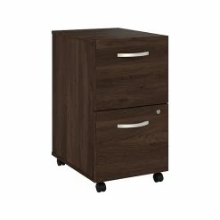 Bush Business Furniture Studio C 2 Drawer Mobile File Cabinet, Black Walnut (SCF116BWSU)