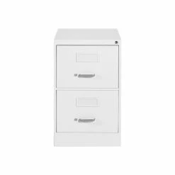 Global 2500 Series 2-Drawer Vertical File Cabinet, Locking, Legal, White Finish, 25" (TD25251DWT)