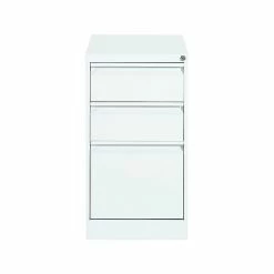 Global 1900 Plus Series 3-Drawer Vertical File Cabinet, Locking, Letter, Designer White, 22.62" (TD19FP23BBFDWT)
