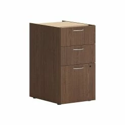 HON Mod 3-Drawer Vertical File Cabinet, Support Pedestal, Letter/Legal, Sepia Walnut, 20" (HLPLPSBBF.LSE1)