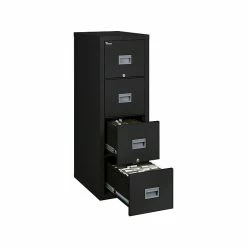 FireKing Patriot 4-Drawer Vertical File Cabinet, Fire Resistant, Letter/Legal, Black, 25"D INSIDE (4P1825-CBL) -File Cabinets Shop unnamed file 2696