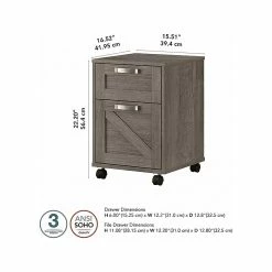 Kathy Ireland® Home By Bush Furniture 2-Drawer Vertical File Cabinet, Mobile, Letter/Legal, Restored Gray, 17" -File Cabinets Shop unnamed file 2701