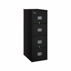 FireKing Patriot 4-Drawer Vertical File Cabinet, Fire Resistant, Legal, Black, 31.56"D (4P2131-CBL)
