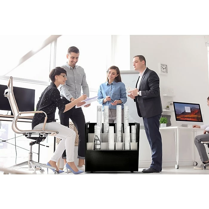 AdirOffice 21-Slot Roll File Cabinet, Mobile, Specialty, Black, 15.75" (625-BLK) 7 AdirOffice 21-Slot Roll File Cabinet, Mobile, Specialty, Black, 15.75" (625-BLK) - Image 5