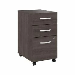 Bush Business Furniture Hybrid 3-Drawer Mobile File Cabinet, Letter/Legal, Storm Gray, 20" (HYF216SGSU-Z)