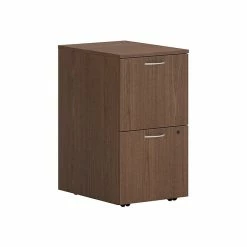 HON Mod 2-Drawer Vertical File Cabinet, Mobile Pedestal, Letter/Legal, Slate Teak, 20" (HLPLPMFF.LSL1)