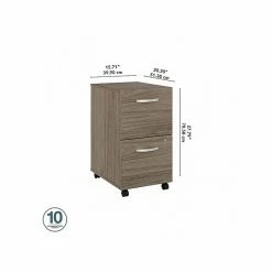Bush Furniture Bush Business Furniture Hybrid 2-Drawer Mobile File Cabinet, Letter/Legal, Modern Hickory, 20" (HYF116MHSU-Z) -File Cabinets Shop unnamed file 2778