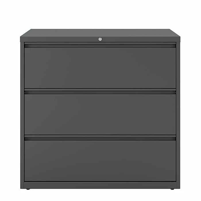 Staples 3-Drawer Lateral File Cabinet, Locking, Letter/Legal, Charcoal, 42"W (26824D) 4 Staples 3-Drawer Lateral File Cabinet, Locking, Letter/Legal, Charcoal, 42"W (26824D) - Image 2