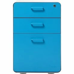 Poppin Stow 3-Drawer File Cabinet, White + Pool Blue -File Cabinets Shop unnamed file 2794