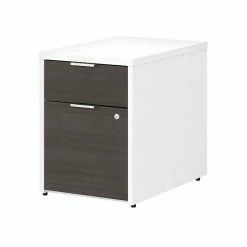 Bush Business Furniture Jamestown 2-Drawer Vertical File Cabinet, Locking, Letter/Legal, Storm Gray/White, 23.66" (JTF116SGWHSU)