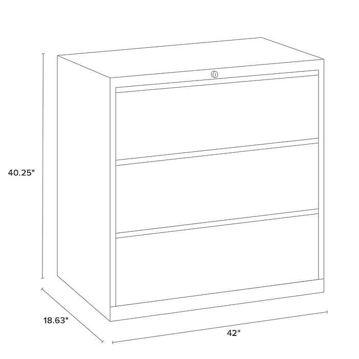 Staples 3-Drawer Lateral File Cabinet, Locking, Letter/Legal, Charcoal, 42"W (26824D) 8 Staples 3-Drawer Lateral File Cabinet, Locking, Letter/Legal, Charcoal, 42"W (26824D) - Image 6