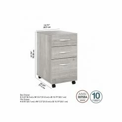 Bush Business Furniture Hybrid 3-Drawer Mobile File Cabinet, Letter/Legal, Platinum Gray, 20" (HYF216PGSU-Z) -File Cabinets Shop unnamed file 2823