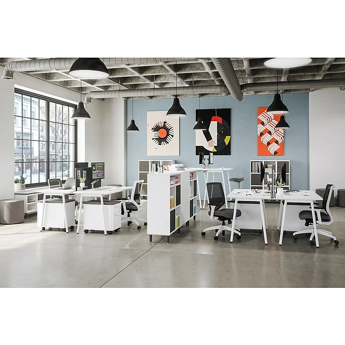 Union & Scale™ Lewis™ 2-Drawer Mobile Pedestal, Letter/Legal Size, Charcoal (UN55951) 4 Union & Scale™ Lewis™ 2-Drawer Mobile Pedestal, Letter/Legal Size, Charcoal (UN55951) - Image 2