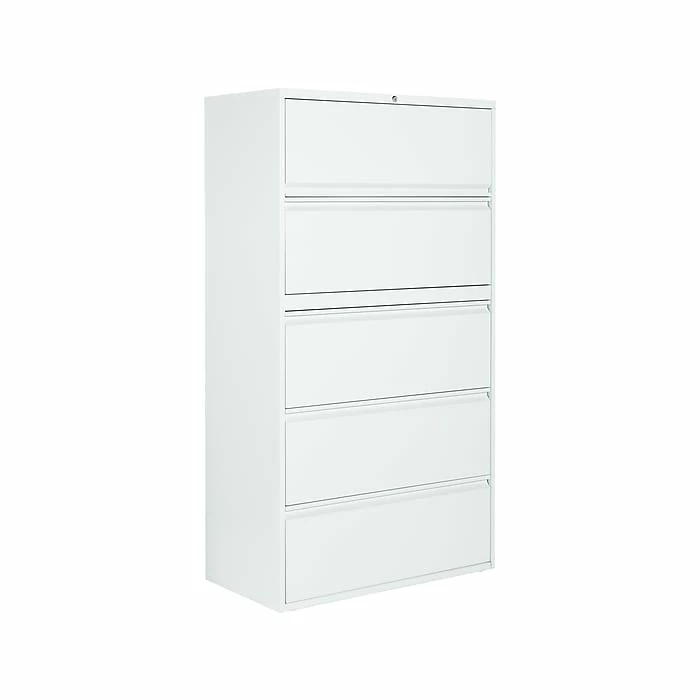 Global 1900 Plus Series 5-Drawer Vertical File Cabinet, Locking, Letter, Designer White, 19.25" (TD1936P5F12DWT) 4 Global 1900 Plus Series 5-Drawer Vertical File Cabinet, Locking, Letter, Designer White, 19.25" (TD1936P5F12DWT) - Image 2