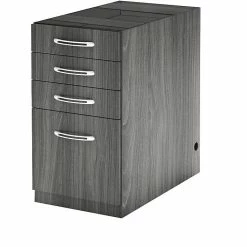 Safco Aberdeen Credenza Pedestal, Pencil/Box/Box/File, 20"D, Gray Steel (APBBF20LGS)