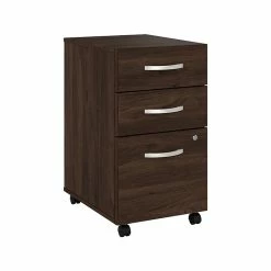 Bush Business Furniture Studio C 3 Drawer Mobile File Cabinet, Black Walnut (SCF216BWSU)