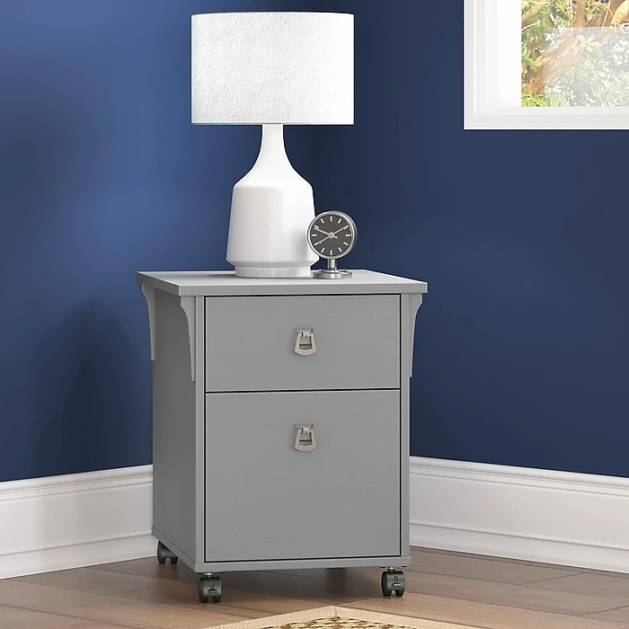 Bush Furniture Salinas 2-Drawer Vertical File Cabinet, Mobile, Letter/Legal, Cape Cod Gray, 20" (SAF118CG-03) 4 Bush Furniture Salinas 2-Drawer Vertical File Cabinet, Mobile, Letter/Legal, Cape Cod Gray, 20" (SAF118CG-03) - Image 2