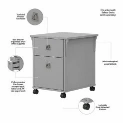 Bush Furniture Salinas 2-Drawer Vertical File Cabinet, Mobile, Letter/Legal, Cape Cod Gray, 20" (SAF118CG-03) 12 Bush Furniture Salinas 2-Drawer Vertical File Cabinet, Mobile, Letter/Legal, Cape Cod Gray, 20" (SAF118CG-03) -File Cabinets Shop unnamed file 2900