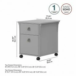 Bush Furniture Salinas 2-Drawer Vertical File Cabinet, Mobile, Letter/Legal, Cape Cod Gray, 20" (SAF118CG-03) 13 Bush Furniture Salinas 2-Drawer Vertical File Cabinet, Mobile, Letter/Legal, Cape Cod Gray, 20" (SAF118CG-03) -File Cabinets Shop unnamed file 2901