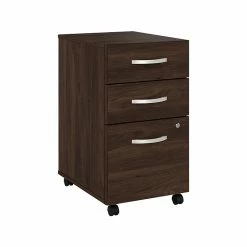 Bush Business Furniture Hybrid 3-Drawer Mobile File Cabinet, Letter/Legal, Black Walnut, 20" (HYF216BWSU-Z)