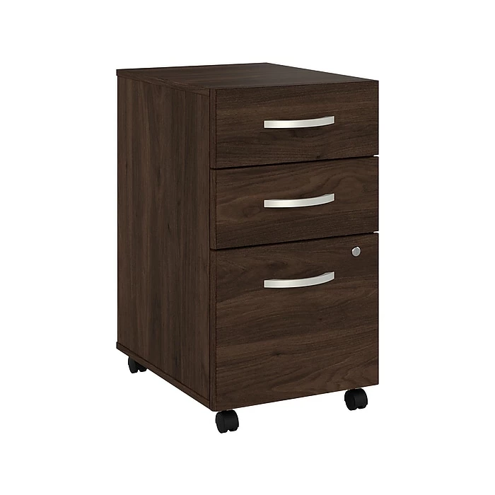 Bush Business Furniture Hybrid 3-Drawer Mobile File Cabinet, Letter/Legal, Black Walnut, 20" (HYF216BWSU-Z) 3 Bush Business Furniture Hybrid 3-Drawer Mobile File Cabinet, Letter/Legal, Black Walnut, 20" (HYF216BWSU-Z)