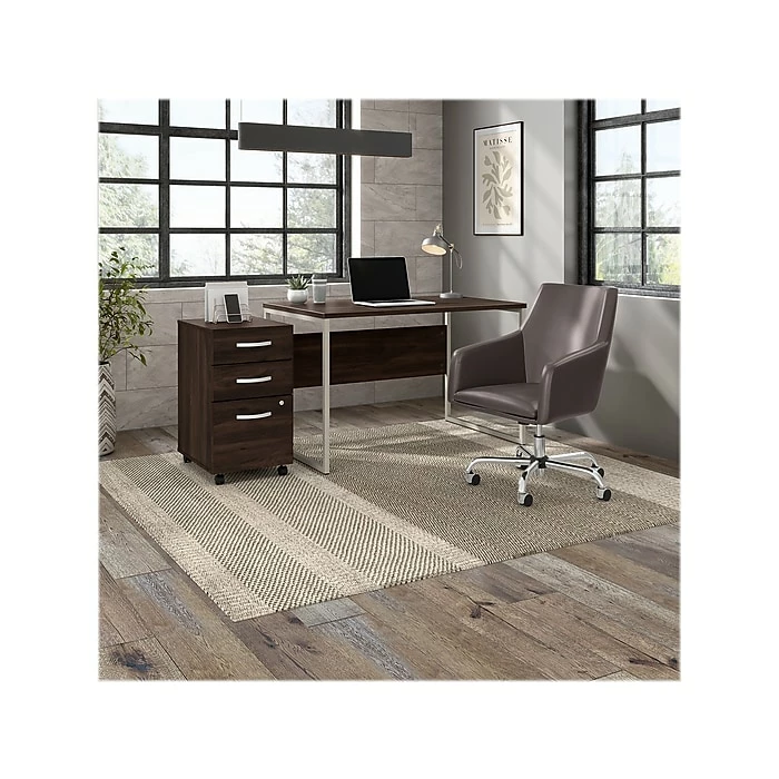 Bush Business Furniture Hybrid 3-Drawer Mobile File Cabinet, Letter/Legal, Black Walnut, 20" (HYF216BWSU-Z) 10 Bush Business Furniture Hybrid 3-Drawer Mobile File Cabinet, Letter/Legal, Black Walnut, 20" (HYF216BWSU-Z) - Image 8