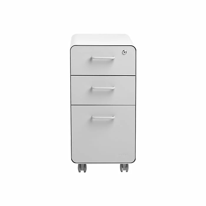 Poppin The Sort-It-Out 3-Drawer Vertical File Cabinet, Locking, Letter/Legal, White/Light Gray, 20" (104743) 3 Poppin The Sort-It-Out 3-Drawer Vertical File Cabinet, Locking, Letter/Legal, White/Light Gray, 20" (104743)