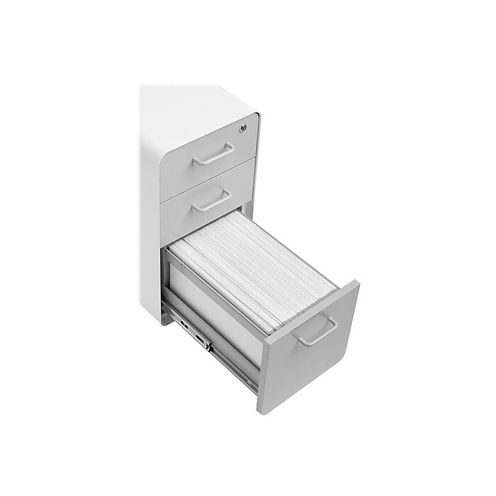 Poppin The Sort-It-Out 3-Drawer Vertical File Cabinet, Locking, Letter/Legal, White/Light Gray, 20" (104743) 6 Poppin The Sort-It-Out 3-Drawer Vertical File Cabinet, Locking, Letter/Legal, White/Light Gray, 20" (104743) - Image 4