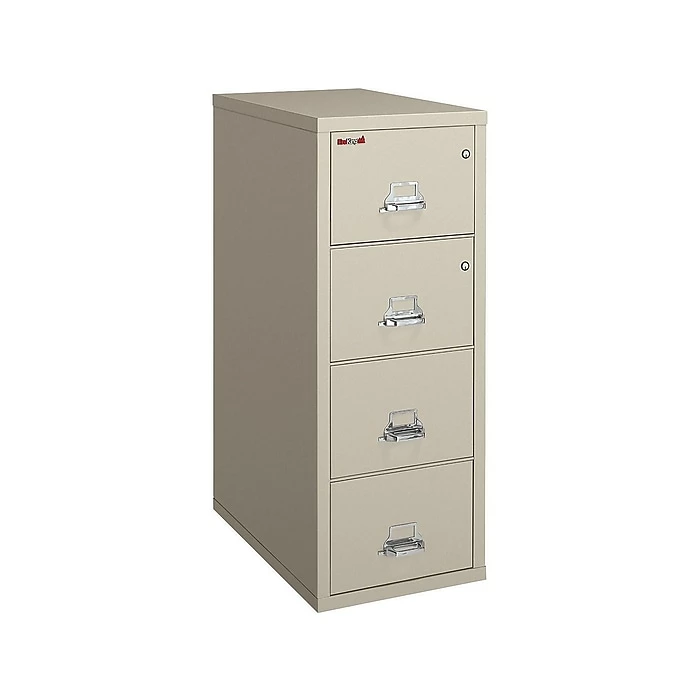 FireKing Classic 4-Drawer Vertical File Cabinet, Fire Resistant, Letter, Beige, 25.06"D (4-1825-CPA) 3 FireKing Classic 4-Drawer Vertical File Cabinet, Fire Resistant, Letter, Beige, 25.06"D (4-1825-CPA)