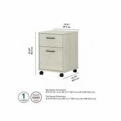 Bush Furniture Key West 2-Drawer Mobile File Cabinet, Letter/Legal, Linen White Oak, 15.75" (KWF116LW-03) -File Cabinets Shop unnamed file 2937