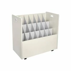 AdirOffice 21-Slot Roll File Cabinet, Mobile, Specialty, White, 15.75" (625-WHI)