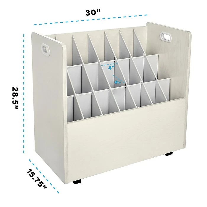AdirOffice 21-Slot Roll File Cabinet, Mobile, Specialty, White, 15.75" (625-WHI) 8 AdirOffice 21-Slot Roll File Cabinet, Mobile, Specialty, White, 15.75" (625-WHI) - Image 6