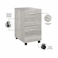 Bush Business Furniture Hybrid 2-Drawer Mobile File Cabinet, Letter/Legal, Platinum Gray, 20", (HYF116PGSU-Z) -File Cabinets Shop unnamed file 2949